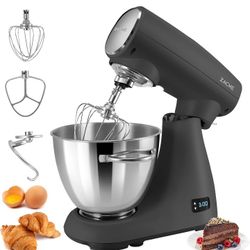 ZACME Stand Mixer - 8 Speeds Kitchen Standing Mixer with 5.5QT Stainless Steel Bowl,600W Tilt-Head Kitchen Food Mixers with Dough Hook, Beater, Whisk,