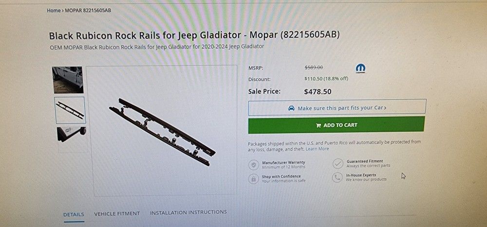 Jeep Gladiator Rock Rails 