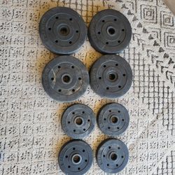 Set Of 8 Concrete Weights Plates 7.5 Lbs And 2.5lbs