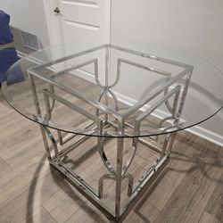 Glass Table With Chrome Base