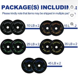 260 Lbs Weight Plate Set Black