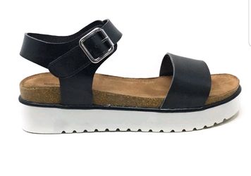 Not Rated Womens Orton Flat Platform Sandal Black Size 8 M US