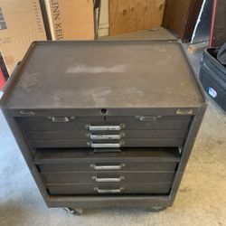 Kennedy Tool Box With Machinist Tools And Cutters