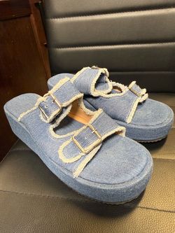Denim Platform Sandals