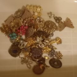 Assortment Of Vintage /antique Jewelry Missing Pieces