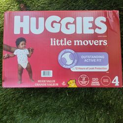 Huggies Size 4 Diapers, Diaper Count 120