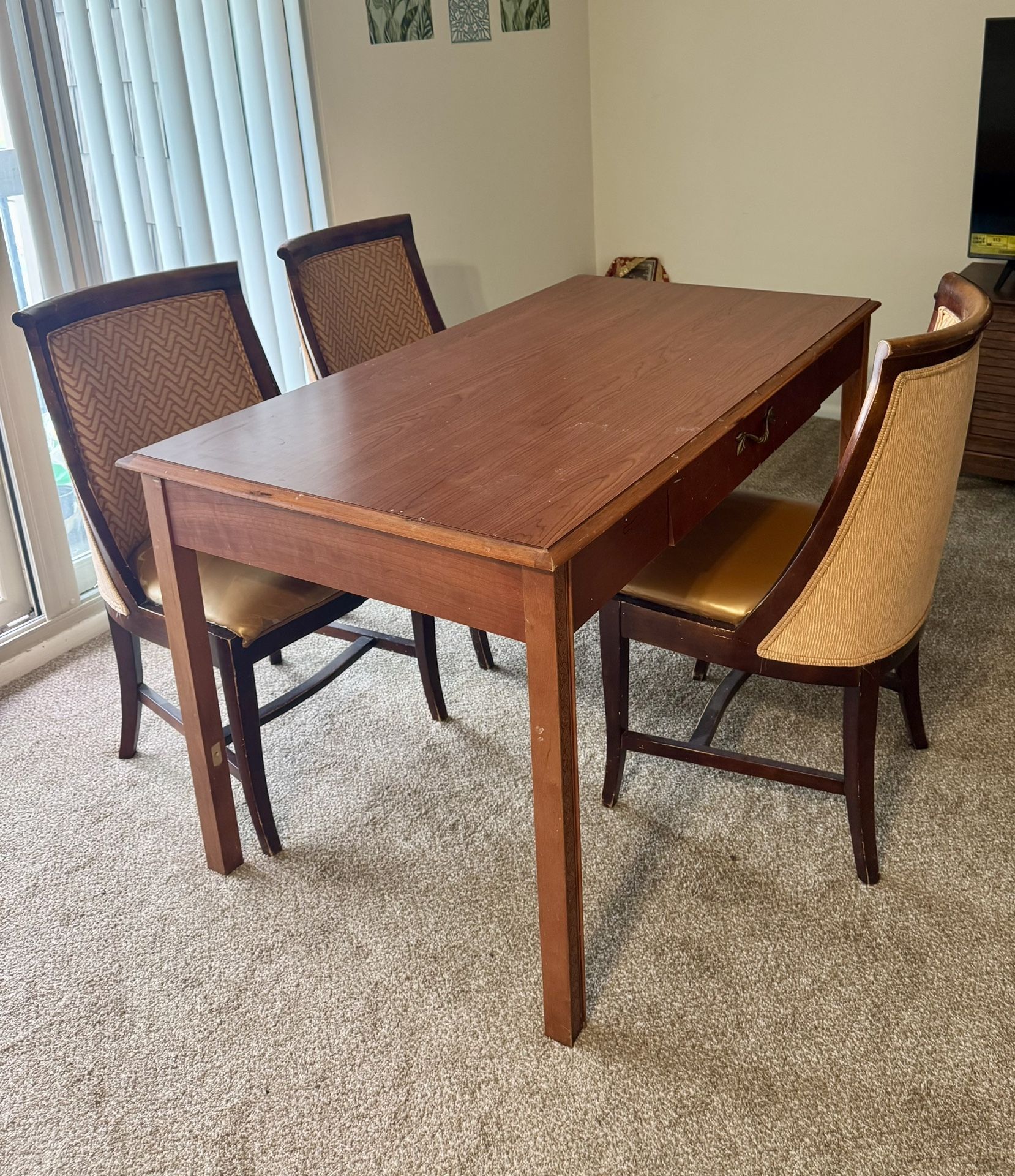 Dining Table With Three Chairs