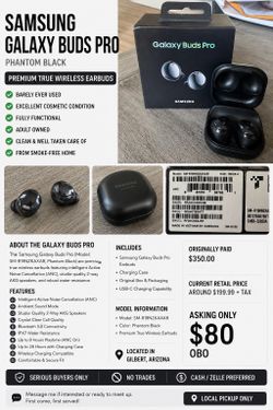 SAMSUNG GALAXY BUDS PRO – PHANTOM BLACK  $60