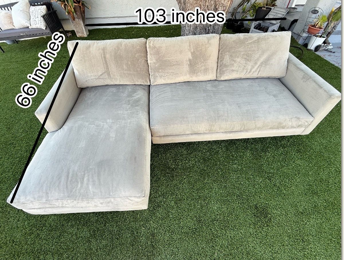 L-shaped microfiber sofa (Color: Turquoise living space living space