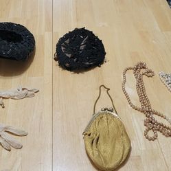 Vintage Dresses, Purses, Jewelry, Scarfs