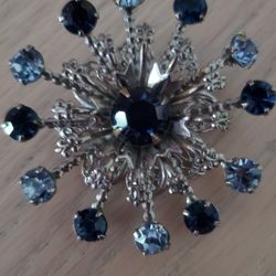 TWO TONED BLUE RHINESTONE PIN