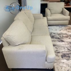 Cream Jackson Furniture Sofa Couch And Chair **ALL NYC DELIVERY*