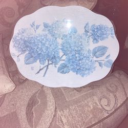 Serving Tray Blue Hydrangea