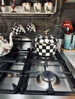 Mackenzie Childs Saucepan With Bird Knob 