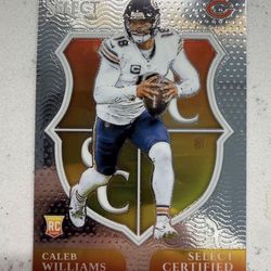 2024 Caleb Williams RC Panini Select Certified Rookie #1 Silver Color / Shield