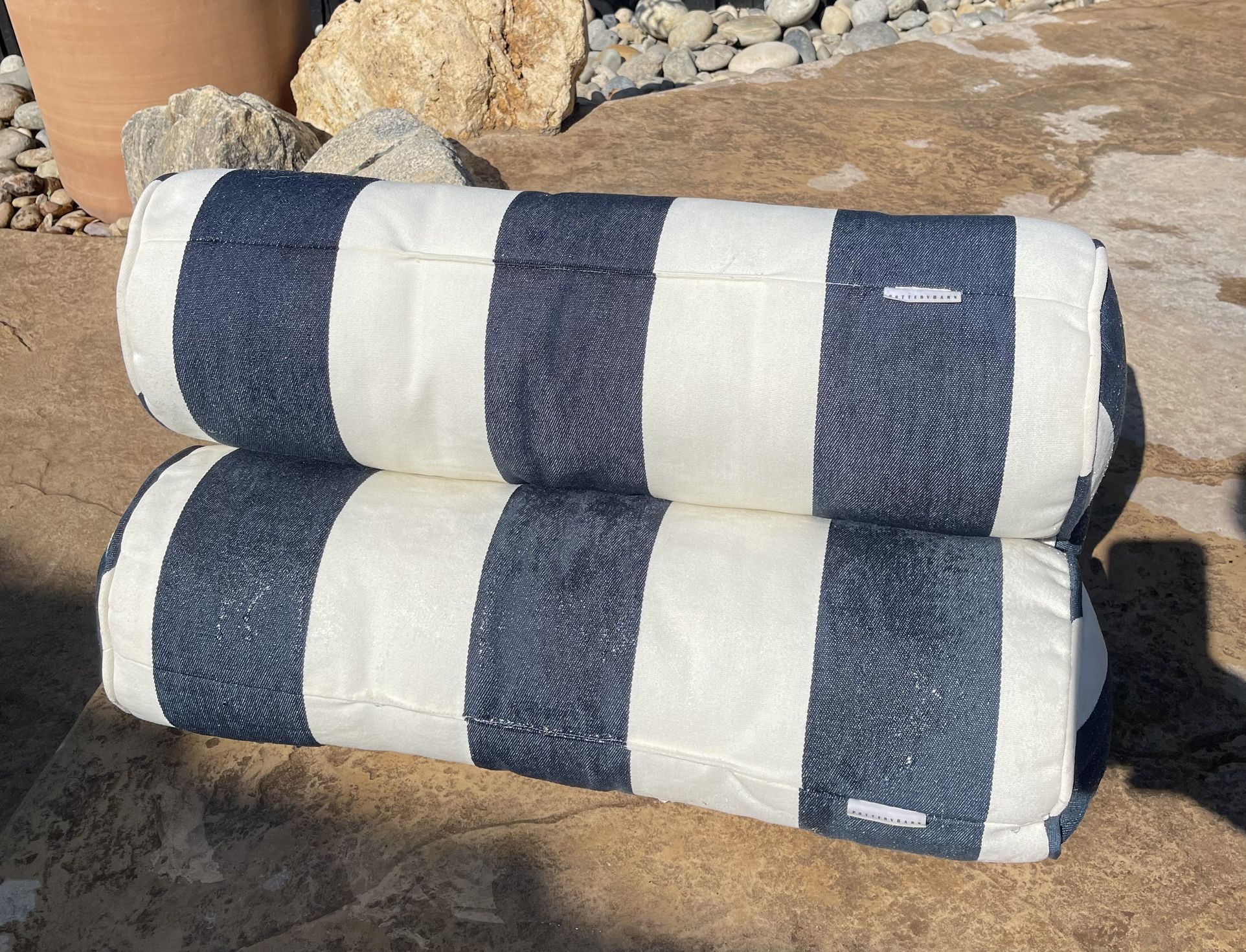 Pottery Barn Outdoor Canvas Bolster Pillows