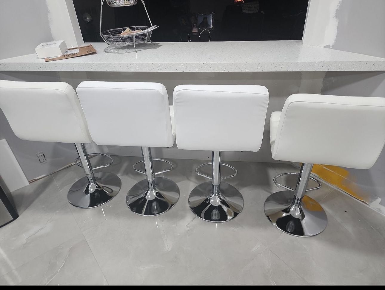 4 White Barstools