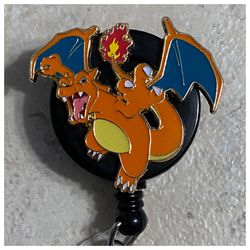 Pokemon Charizard Badge Reel Id Holder