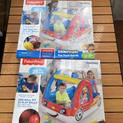 2 Sets Fisher- Price Little People Fire Truck Ball Pit Set