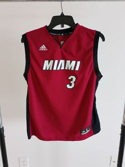 Adidas Dwayne Wade Miami Heat NBA Basketball Jersey Size L 14-16Youth Kids EUC