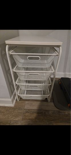 Metal table with drawers