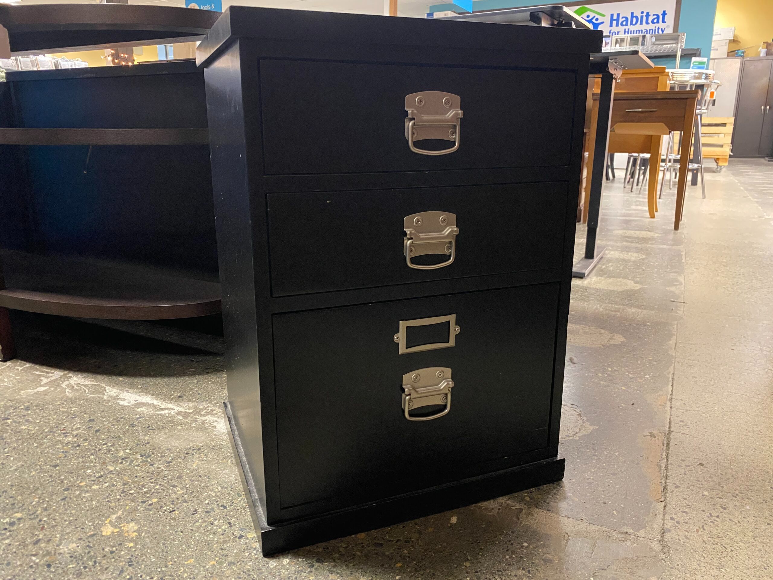 Black 3-Drawer Filing Cabinet