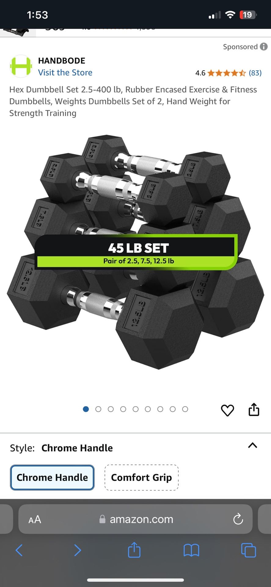 Hex Dumbbell 45 Lb Set