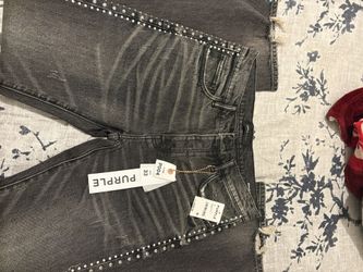 PURPLE BRAND - Black/Charcoal flare jeans Size 33