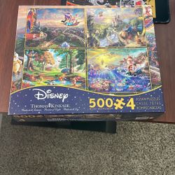 Disney Thomas Kinkade 500 Piece Puzzle - Box Of 4 Puzzles