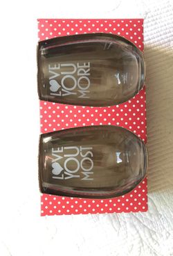 Set of 2 stemless wine/water glass