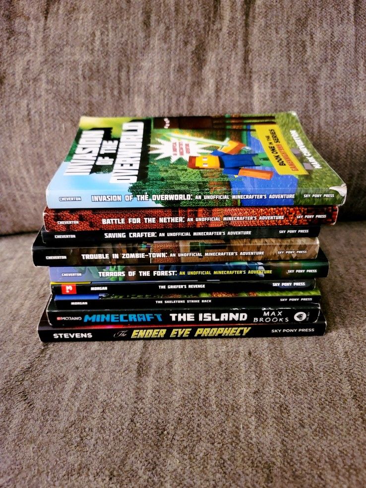 Minecraft Book Lot 9 Books - Gameknight999, Winter Morgan, Max Brooks