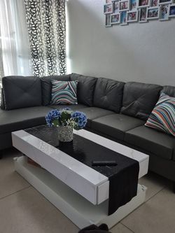 Sectional faux leather
