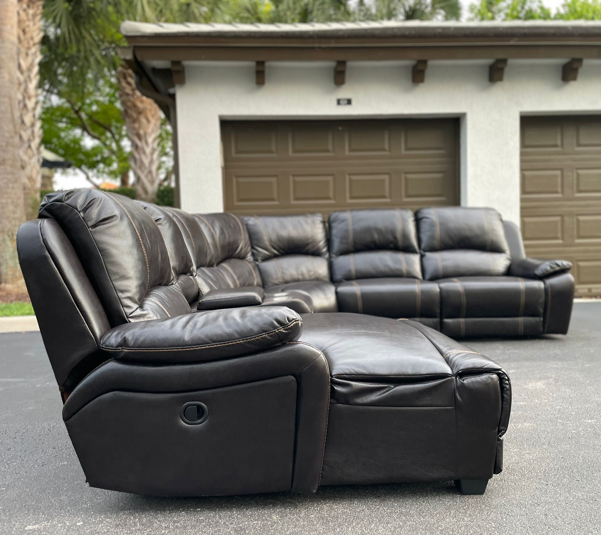 🛋️ Sofa/Couch Sectional - Dark Brown - Recliners - Leather - Delivery Available 🚛