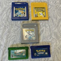 Nintendo Gameboy advance Pokemon game lot emerald sapphire silver blue yellow