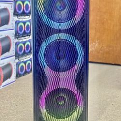 Dolphin Rechargeable 3x8” Bluetooth Speaker With Wireless Mic