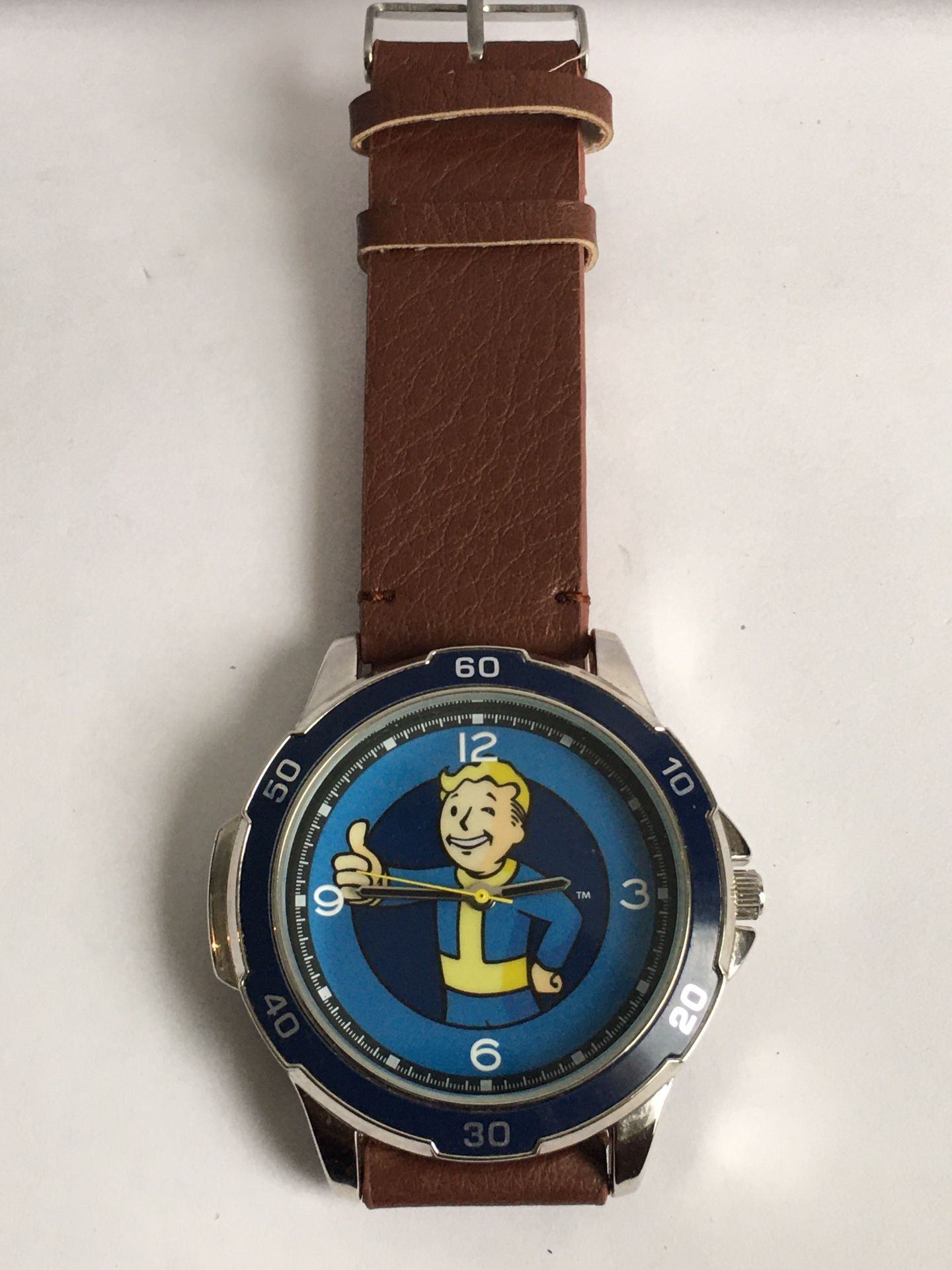  FALLOUT MEN’S VINTAGE LEATHER WRIST WATCH WORKS GREAT 
