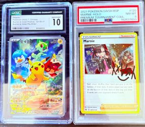 Slabs pikachu greninja gold star & Marnie