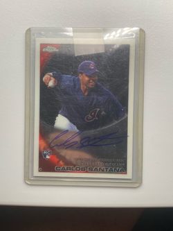 TOPPS CERTIFIED AUTOGRAPH ISSUE CLEVELAND INDIANS® CARLOS SANTANA