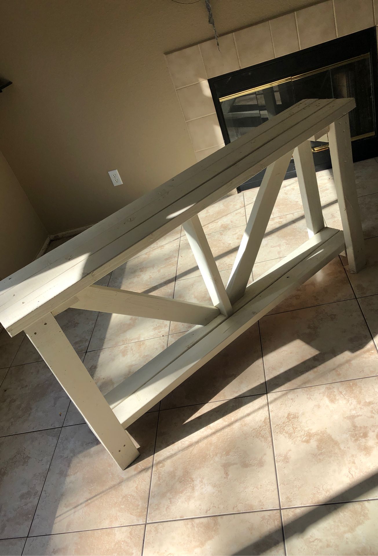 Handmade wooden entry table