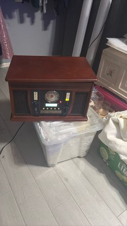 Vintage disk player and radio