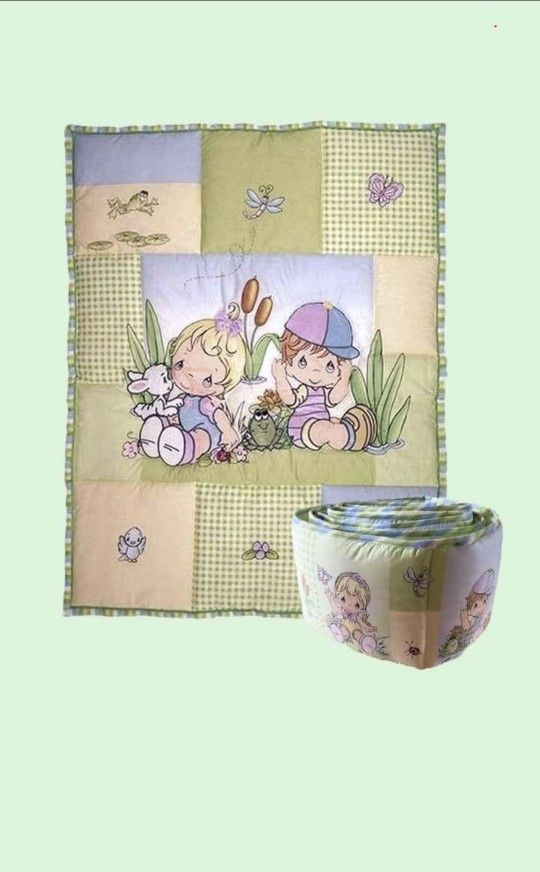 Unisex Vintage Precious Moments Crib Set