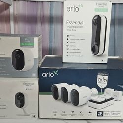 Arlo Pro 4 Security Camera System Bundle With Video Doorbell 