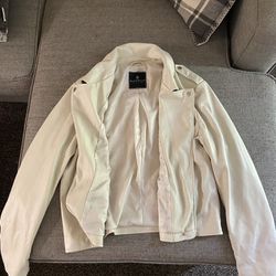 Women’s Faux Cream Leather Jacket