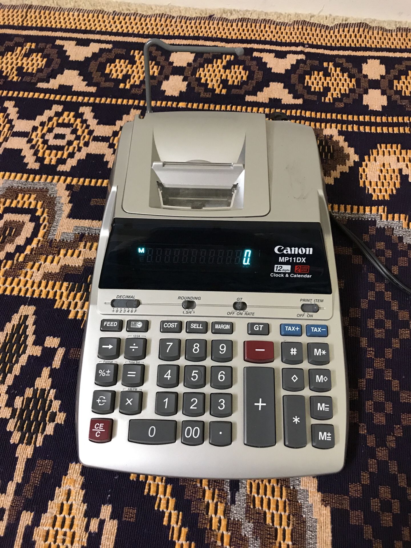 Canon MP11DX 12-Digit Ribbon Printing Calculator Black/Red Print 3.7 Lines/Sec