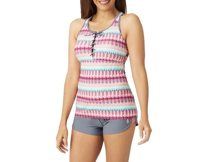 NWT Free Country Women's Multiple colors/Polyester blend Swim Top, Sz L