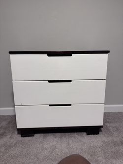 3-Drawer Cabinet- Real Wood in Great Condition! All Intact- $40- comes with a Top diaper changer Part.