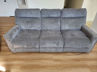 Gray Fabric Power Reclining Sofa