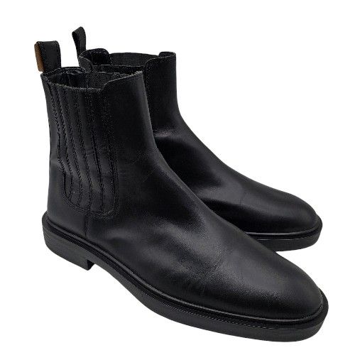 ZARA Mens Black Leather Chelsea Ankle Boots Size EU 41/US 8 M Dress Shoes $160