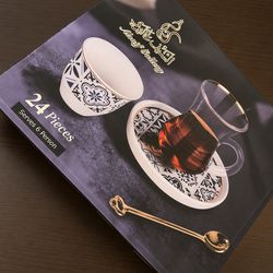 Arabic Tea & Coffee Service Set – 24 Pieces  (Serves 6)