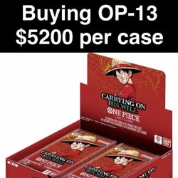 Buying OP13 Booster Box Cases $5200 